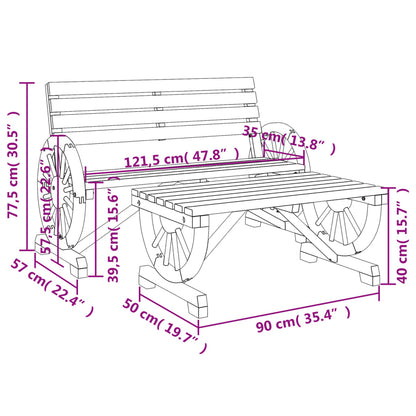 2-tlg. Garten-Lounge-Set Massivholz Tanne - Fuer Daheim