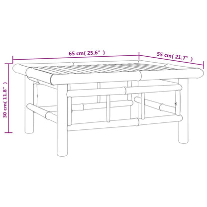 5-tlg. Garten-Lounge-Set mit Cremeweißen Kissen Bambus - Fuer Daheim