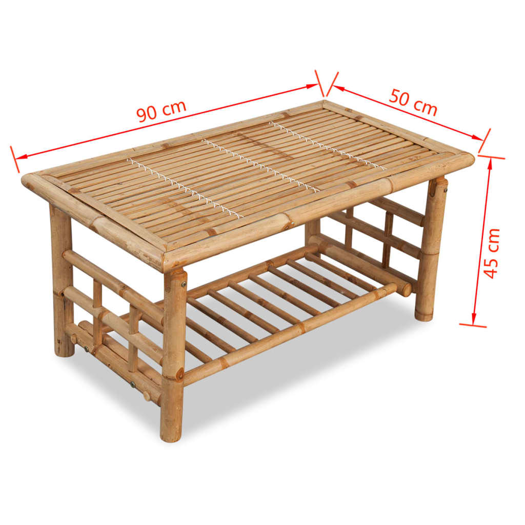 Couchtisch Bambus 90 X 50 X 45 Cm