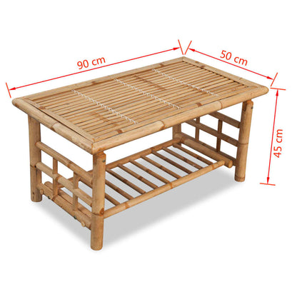 Couchtisch Bambus 90 X 50 X 45 Cm