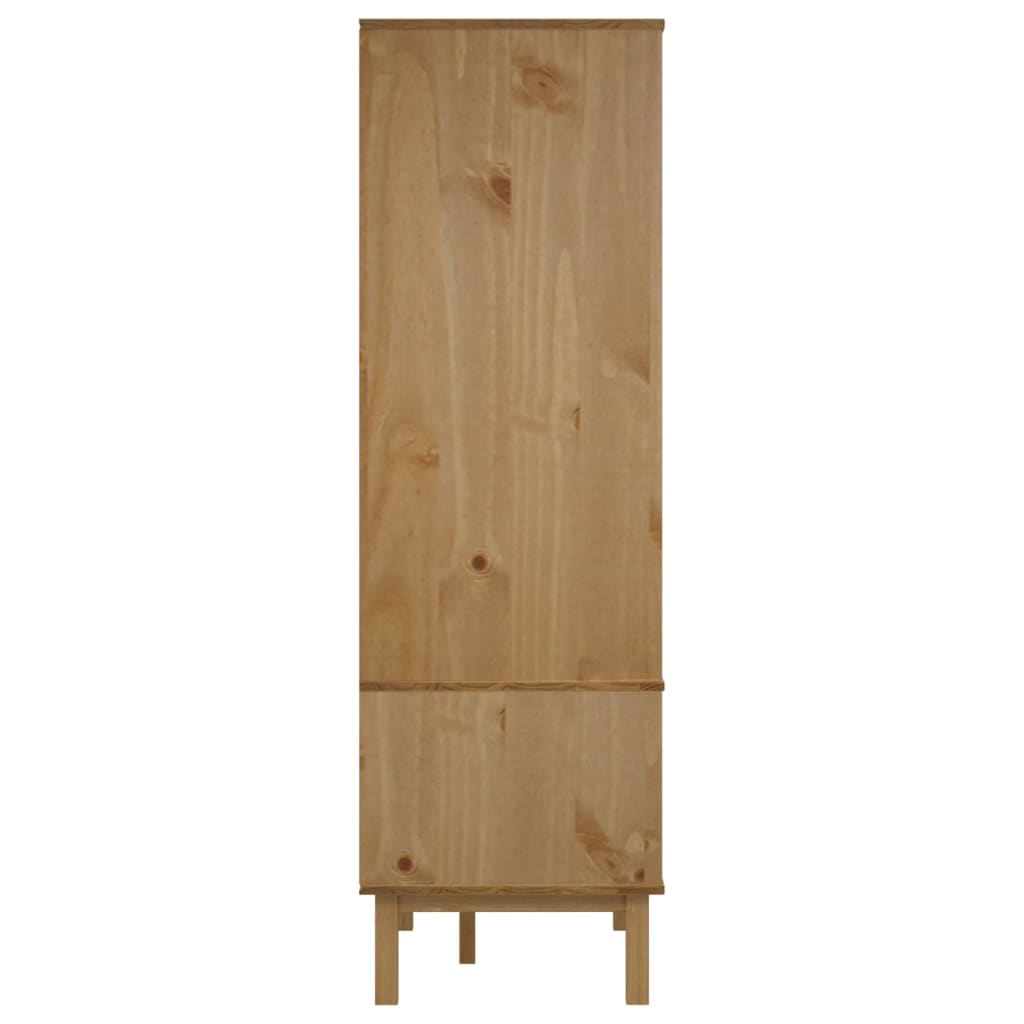 Kleiderschrank Otta Braun&Grau 76,5X53X172 Cm Massivholz Kiefer Braun und Grau