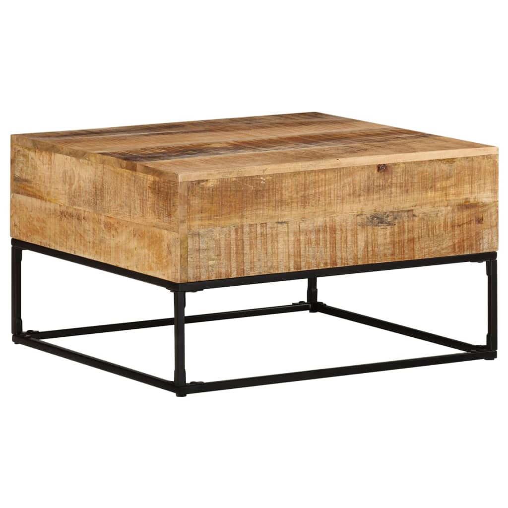 Couchtisch 68x68x41 cm Raues Mangoholz - Fuer Daheim