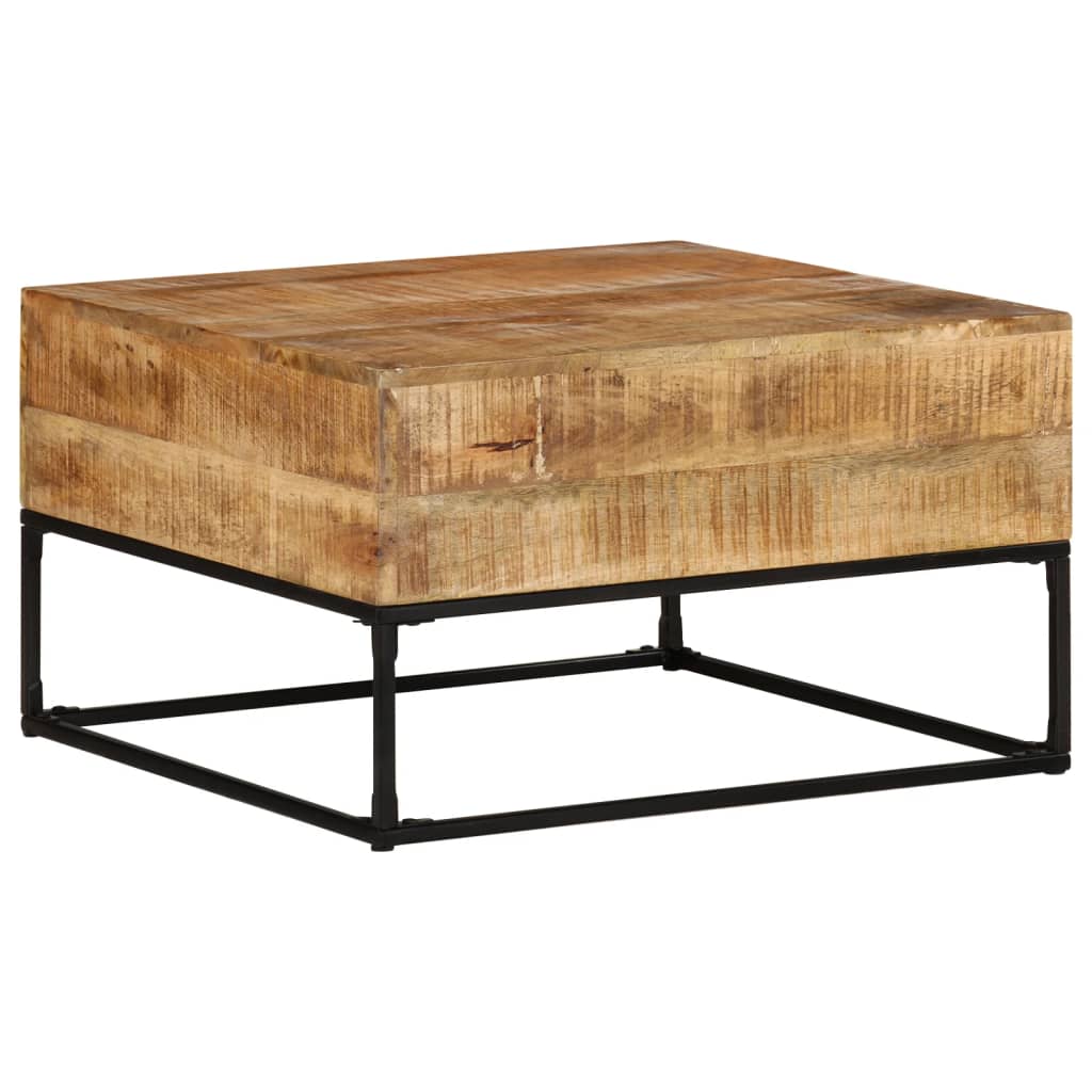 Couchtisch 68x68x41 cm Raues Mangoholz - Fuer Daheim