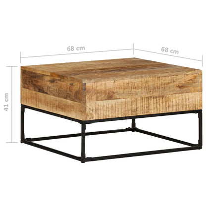 Couchtisch 68x68x41 cm Raues Mangoholz - Fuer Daheim