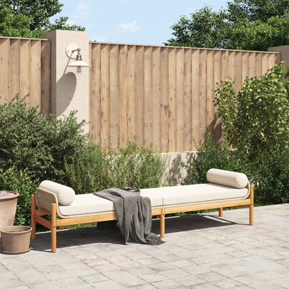 Gartenbank mit Kissen Beige Poly Rattan Akazie - Fuer Daheim