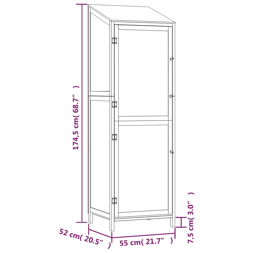 Geräteschuppen Braun 55x52x174,5 cm Massivholz Tanne - Fuer Daheim