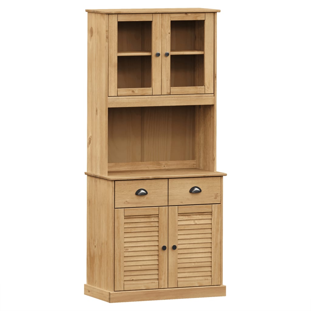 Highboard Vigo 78X40X175 Cm Massivholz Kiefer - Fuer Daheim