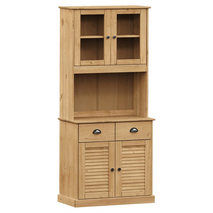 Highboard Vigo 78X40X175 Cm Massivholz Kiefer - Fuer Daheim