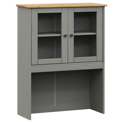 Highboard Vigo Grau 78X40X175 Cm Massivholz Kiefer Mit 2 Türen - Fuer Daheim