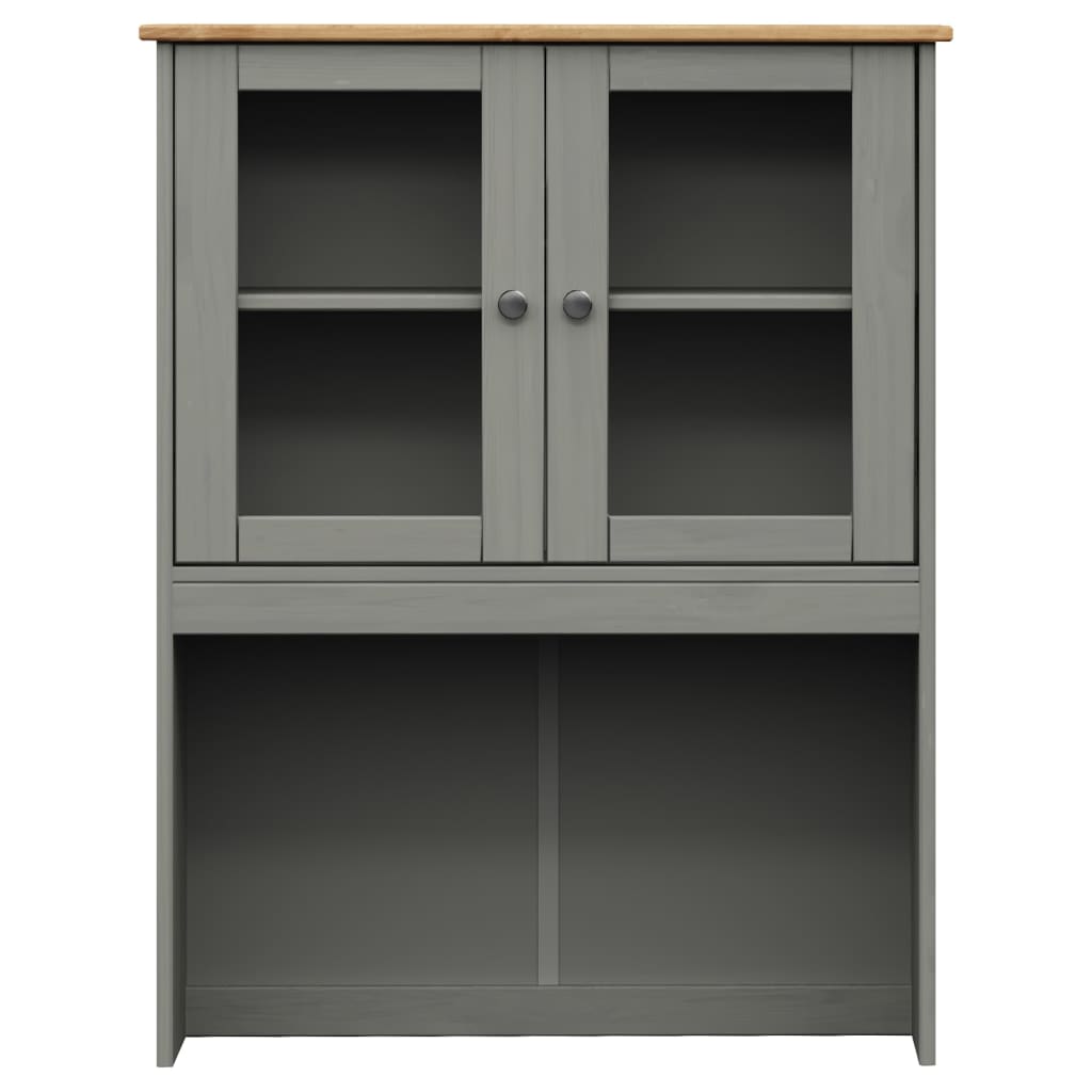 Highboard Vigo Grau 80X40X176 Cm Massivholz Kiefer mit 4 Schubladen - Fuer Daheim