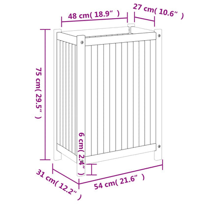 Pflanzkübel mit Einlage 54x31x75 cm Massivholz Akazie - Fuer Daheim