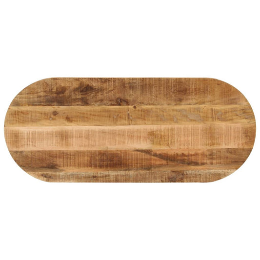 Tischplatte 100x40x3,8 cm Oval Raues Massives Mangoholz - Fuer Daheim