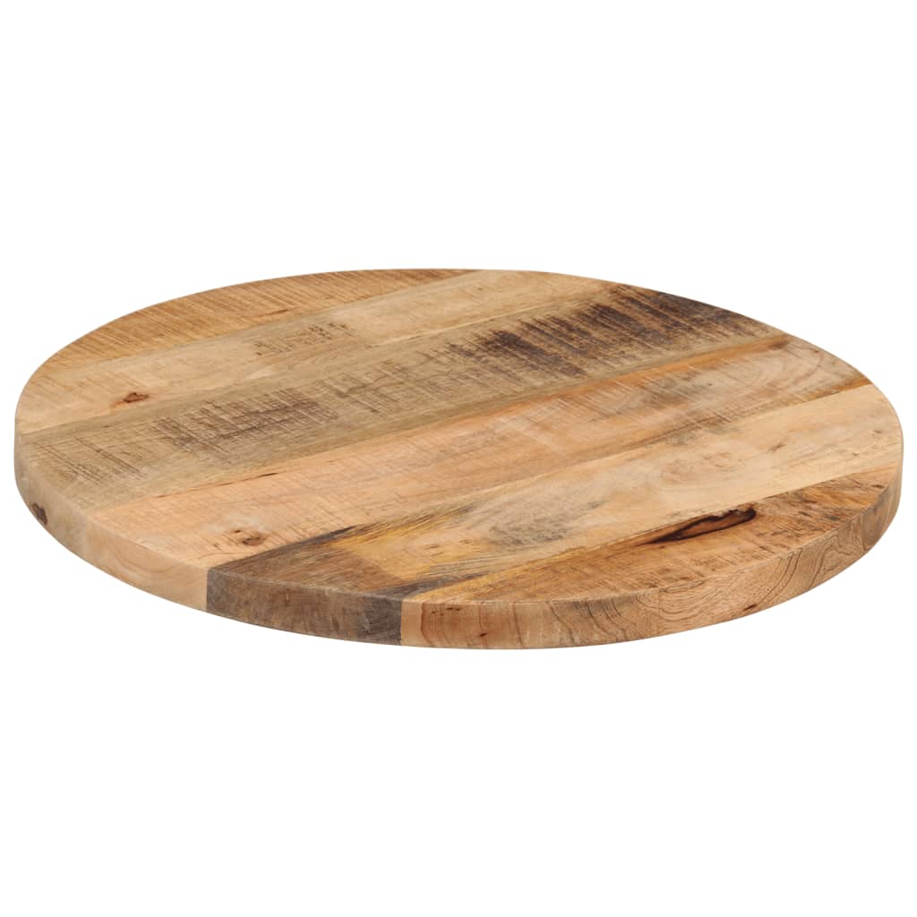 Tischplatte Ø 40x3,8 cm Rund Raues Massives Mangoholz - Fuer Daheim