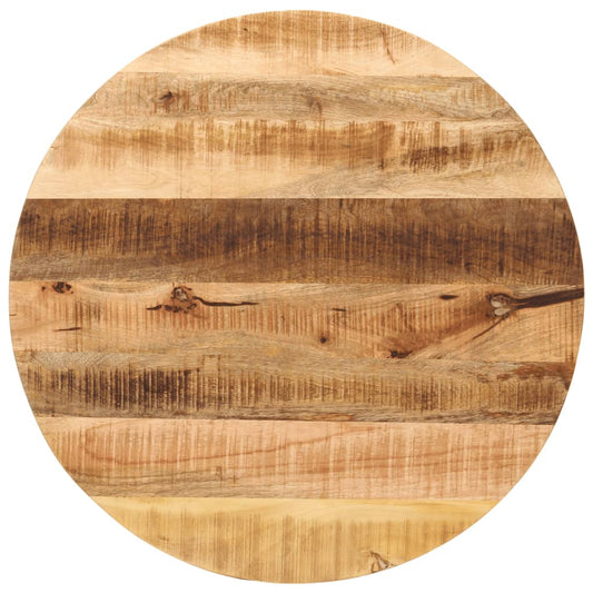 Tischplatte Ø 70x2,5 cm Rund Raues Massives Mangoholz - Fuer Daheim