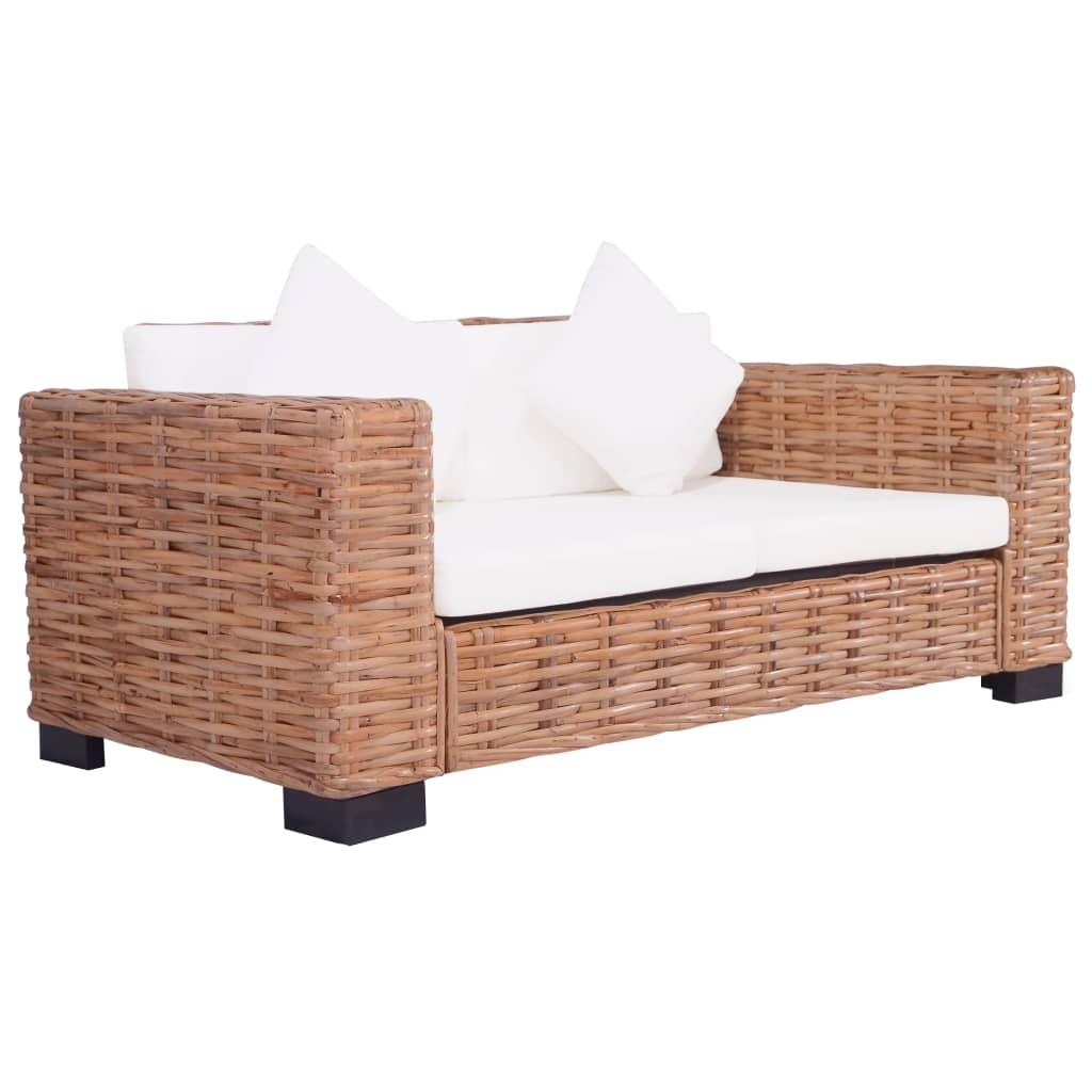 2-Sitzer Gartensofa Natürliches Rattan - Fuer Daheim