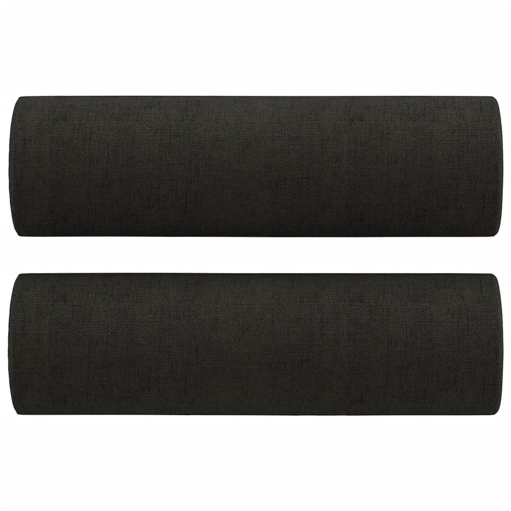 2-Sitzer-Sofa Mit Zierkissen Schwarz 120 Cm Stoff - Fuer Daheim