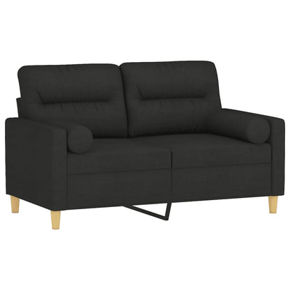 2-Sitzer-Sofa Mit Zierkissen Schwarz 120 Cm Stoff - Fuer Daheim