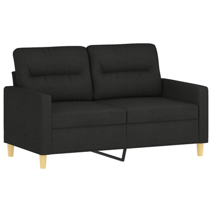 2-Sitzer-Sofa Mit Zierkissen Schwarz 120 Cm Stoff - Fuer Daheim