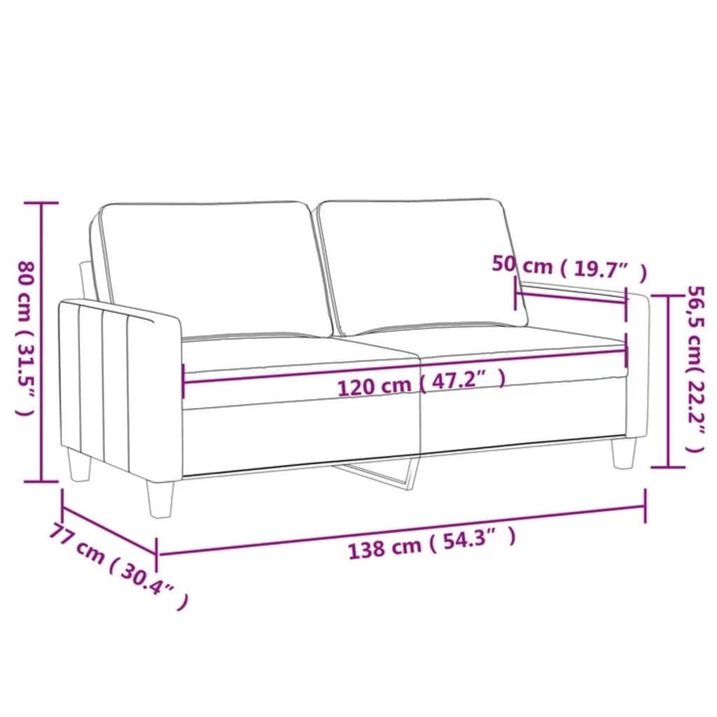 2-Sitzer-Sofa Schwarz 120 Cm Stoff - Fuer Daheim