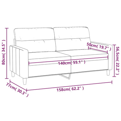 2-Sitzer-Sofa Schwarz 140 Cm Stoff - Fuer Daheim