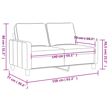 2-Sitzer-Sofa Schwarz 140 Cm Stoff - Fuer Daheim