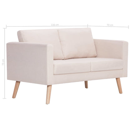 2-Sitzer-Sofa Stoff Cremeweiß - Fuer Daheim