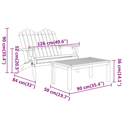 2-Tlg. Garten-Lounge-Set Adirondack Massivholz Akazie - Fuer Daheim