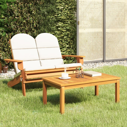 2-Tlg. Garten-Lounge-Set Adirondack Massivholz Akazie - Fuer Daheim