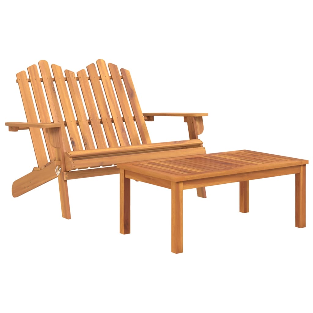 2-Tlg. Garten-Lounge-Set Adirondack Massivholz Akazie - Fuer Daheim