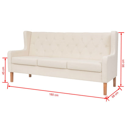 2-Tlg. Sofa-Set Stoff Cremeweiß 1-Sitzer + 3-Sitzer - Fuer Daheim