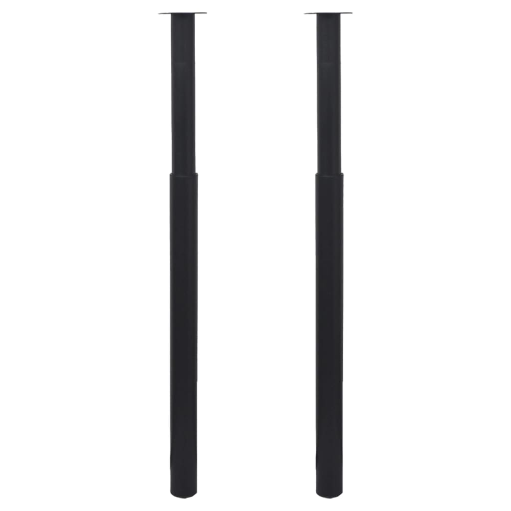 2 X Teleskopfuß Tischfuß Stützfuß Tischbein Schwarz 710 Mm-1100 Mm - Fuer Daheim