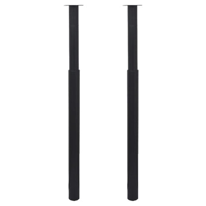 2 X Teleskopfuß Tischfuß Stützfuß Tischbein Schwarz 710 Mm-1100 Mm - Fuer Daheim