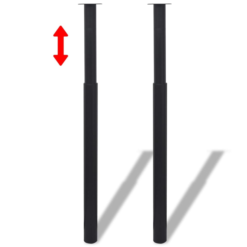 2 X Teleskopfuß Tischfuß Stützfuß Tischbein Schwarz 710 Mm-1100 Mm - Fuer Daheim