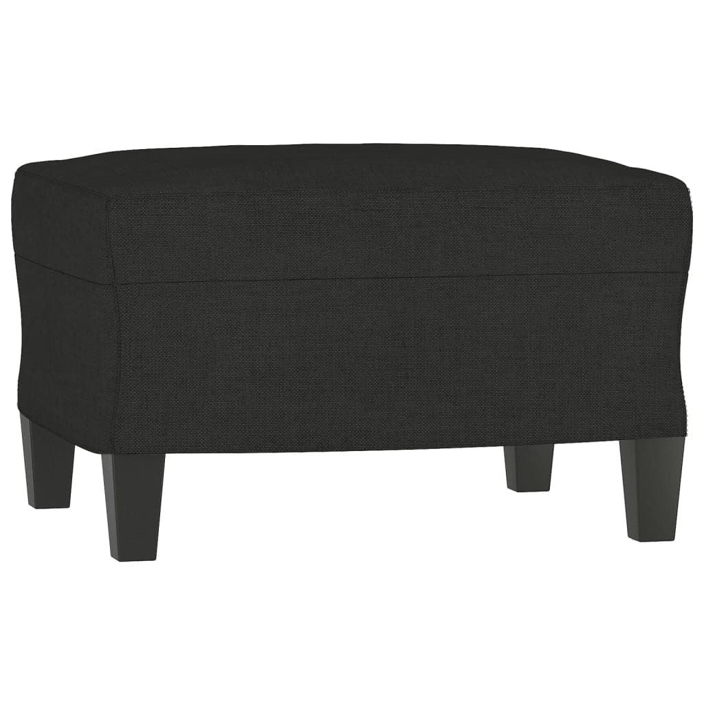 3-Sitzer-Sofa Mit Hocker Schwarz 180 Cm Stoff - Fuer Daheim