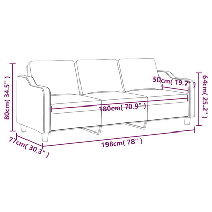 3-Sitzer-Sofa Schwarz 180 Cm Stoff - Fuer Daheim