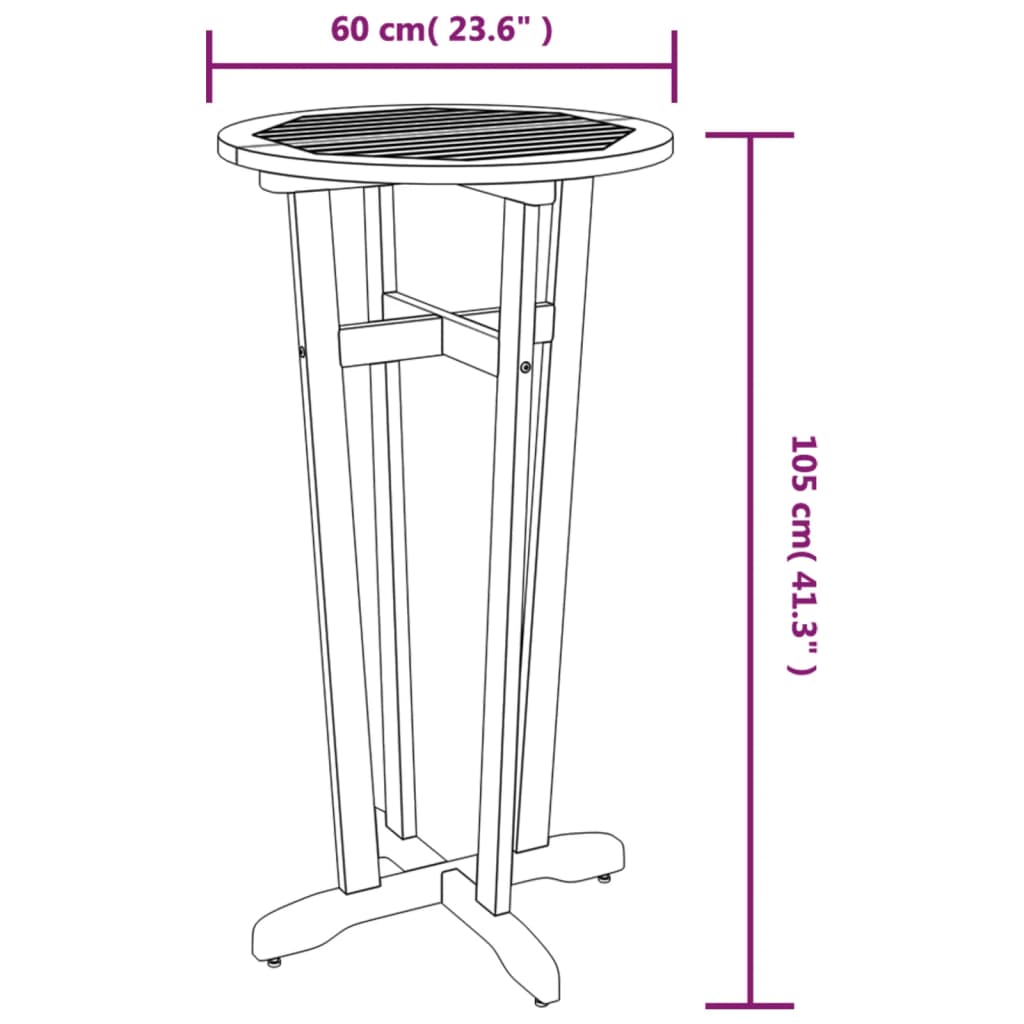 3-Tlg. Bar-Set Massivholz Akazie Barhocker mit runder Sitzfläche - Fuer Daheim