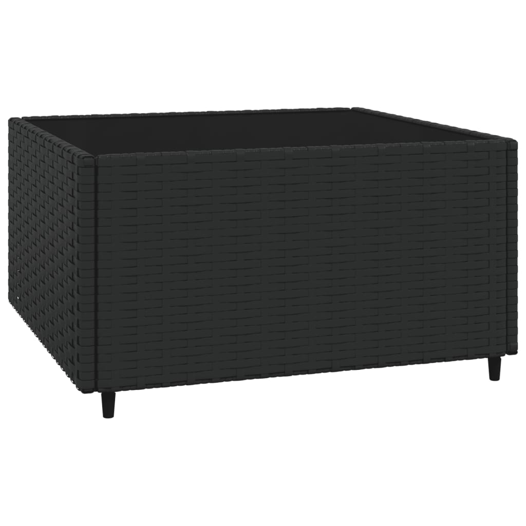 3-Tlg. Garten-Lounge-Set Mit Kissen Schwarz Poly Rattan Schwarz und Weiß 2x Eckteil + Tisch - Fuer Daheim