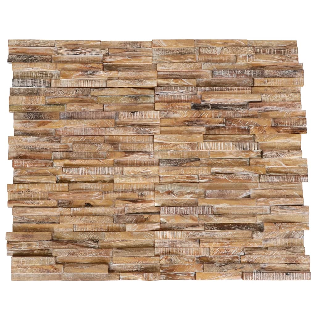 3D-Wandverkleidung 10 Stk. 1,01 M² Massivholz Teak 56 x 18 x 2 cm - Fuer Daheim