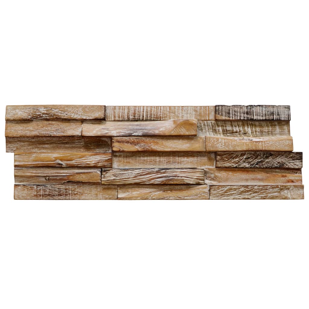 3D-Wandverkleidung 10 Stk. 1,01 M² Massivholz Teak 56 x 18 x 2 cm - Fuer Daheim