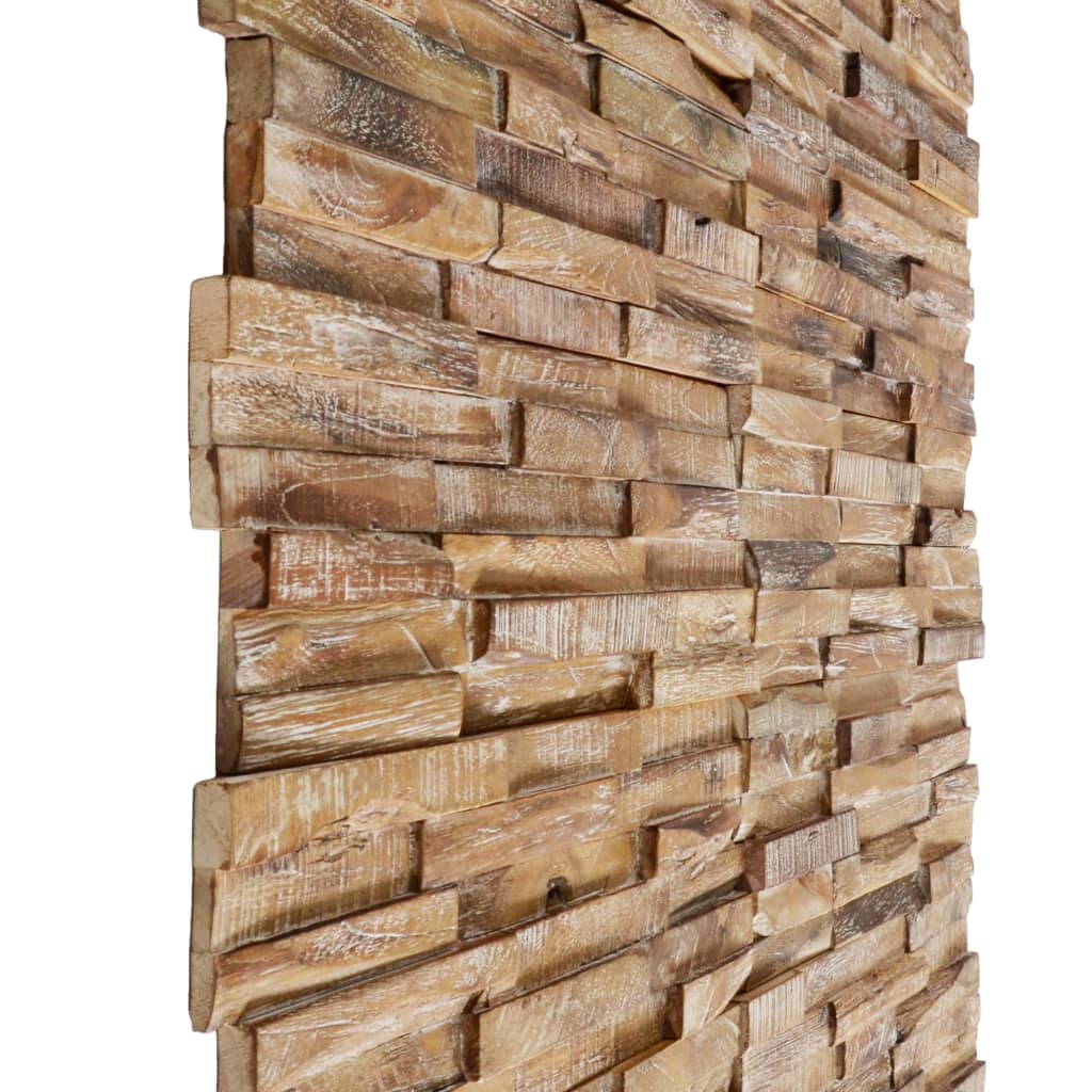 3D-Wandverkleidung 10 Stk. 1,01 M² Massivholz Teak 56 x 18 x 2 cm - Fuer Daheim