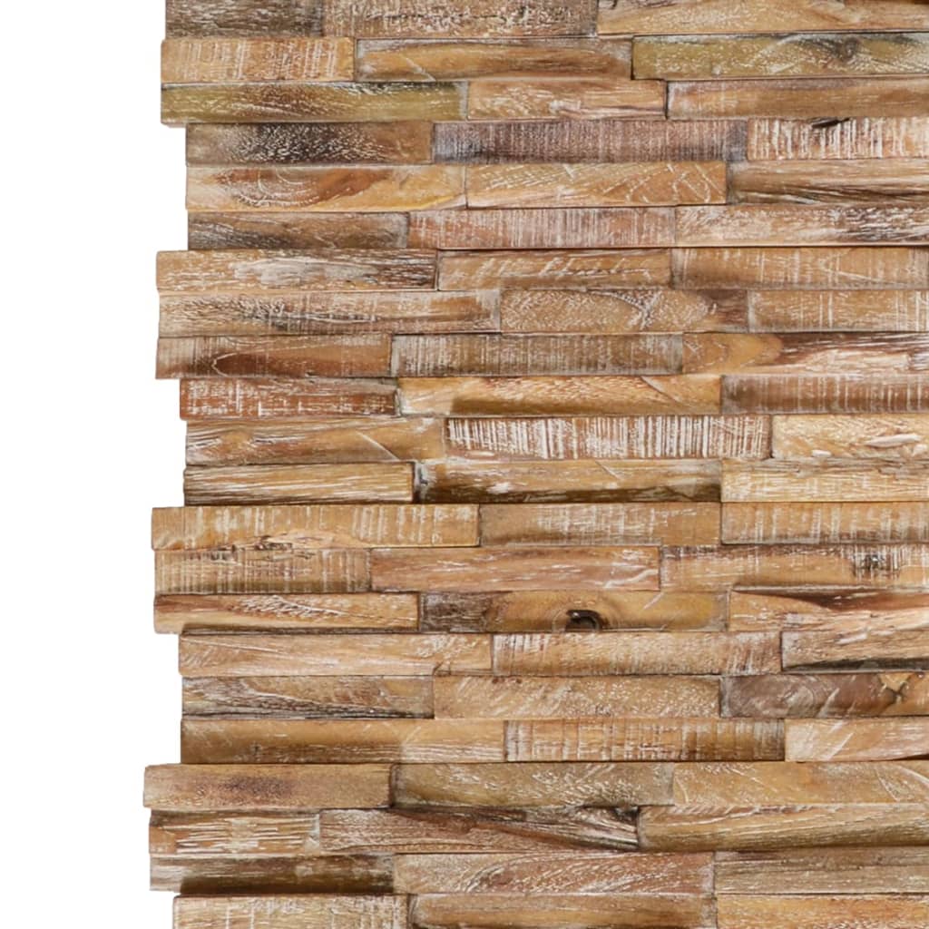 3D-Wandverkleidung 10 Stk. 1,01 M² Massivholz Teak 56 x 18 x 2 cm - Fuer Daheim