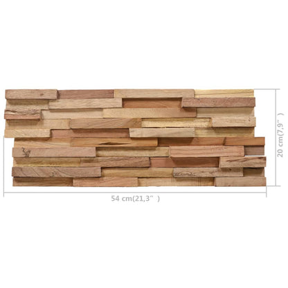 3D-Wandverkleidung 10 Stk. 1,08 M² Massivholz Teak 54 x 20 x 2 cm - Fuer Daheim