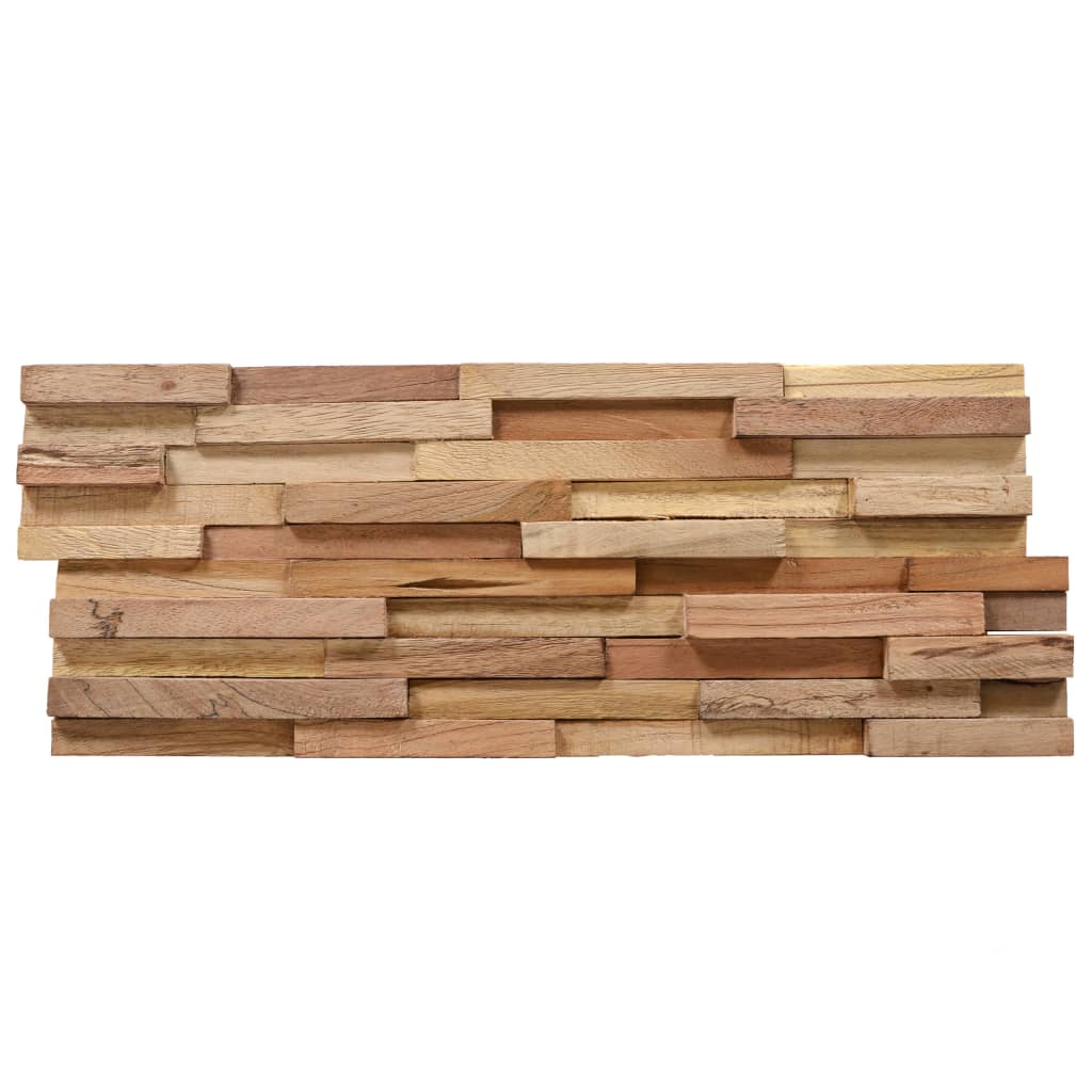 3D-Wandverkleidung 10 Stk. 1,08 M² Massivholz Teak 54 x 20 x 2 cm - Fuer Daheim