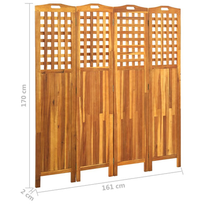 4-Teiliger Raumteiler 161X2X170 Cm Akazie Massivholz 161 x 2 x 170 cm - Fuer Daheim