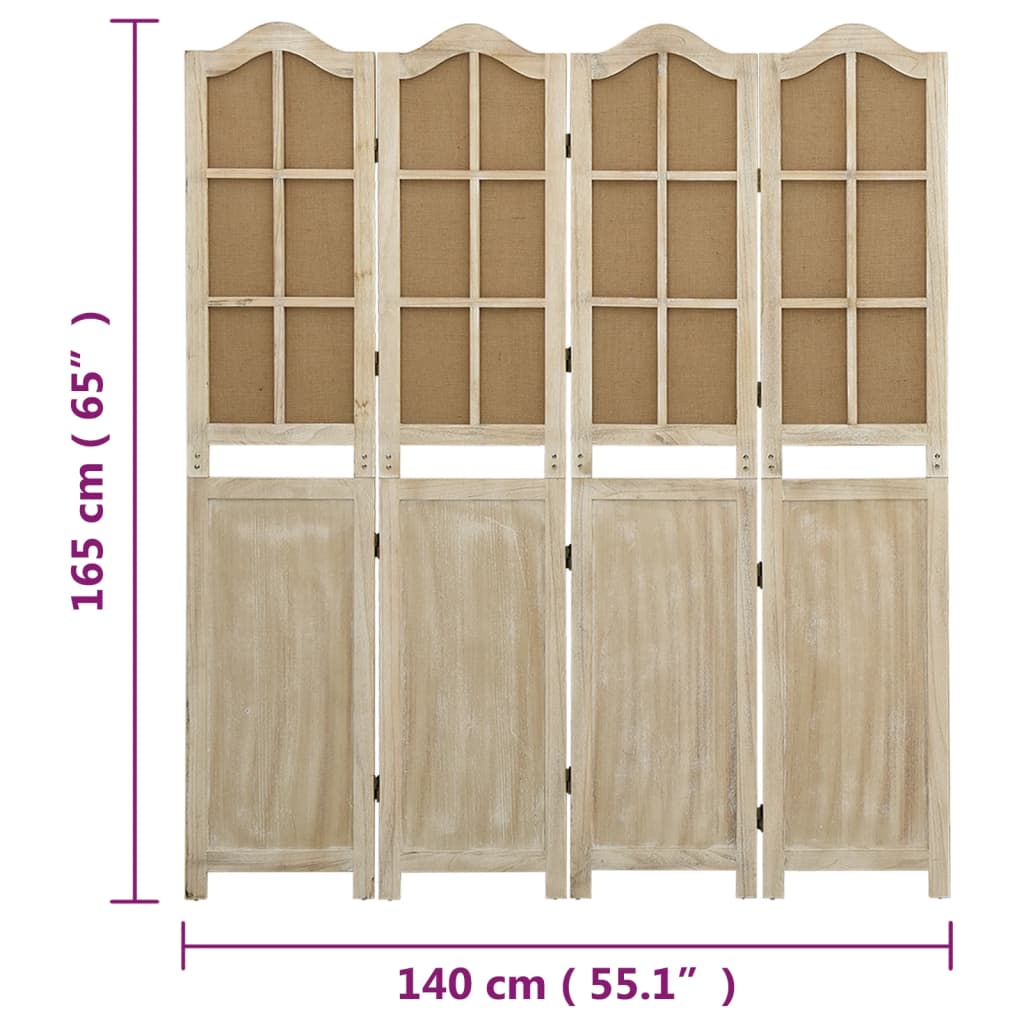 4-Tlg. Raumteiler Braun 140X165 Cm Stoff 140 x 165 cm - Fuer Daheim