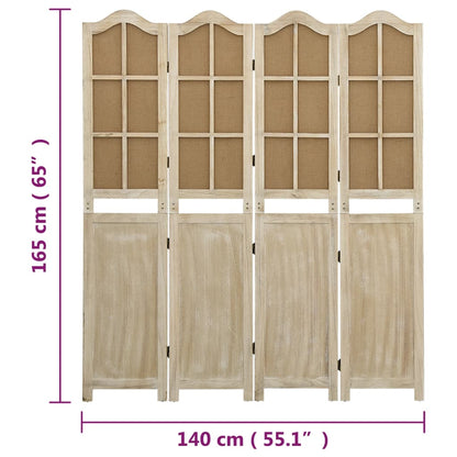 4-Tlg. Raumteiler Braun 140X165 Cm Stoff 140 x 165 cm - Fuer Daheim