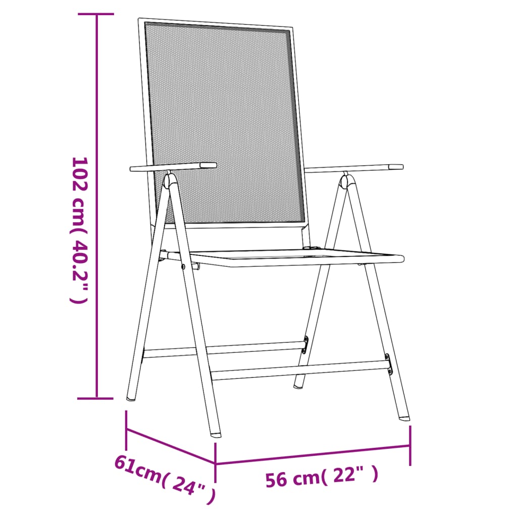 5-Tlg. Garten-Essgruppe Anthrazit Stahl 80 cm Tischlänge - Fuer Daheim