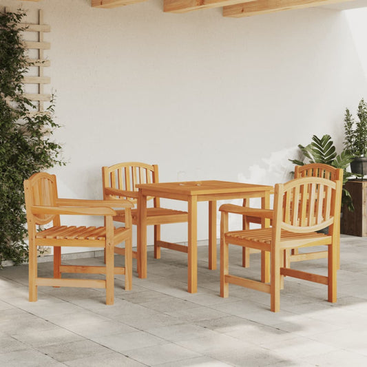 5-Tlg. Garten-Essgruppe Massivholz Teak 80 cm Tischlänge - Fuer Daheim