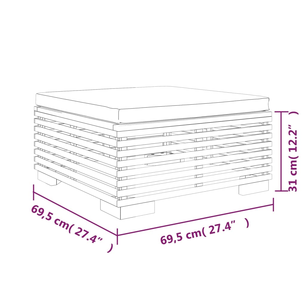 8-Tlg. Garten-Lounge-Set Mit Kissen Massivholz Teak Dunkelgrau 2x Eckteil + 4x Mittelteil + 2x Fußstütze - Fuer Daheim