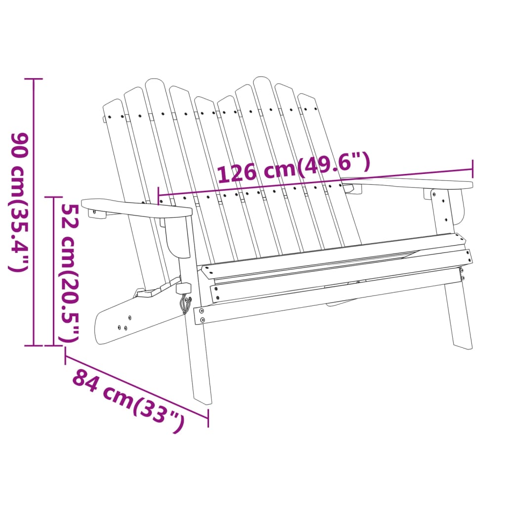 Adirondack-Gartenbank 126 Cm Massivholz Akazie - Fuer Daheim